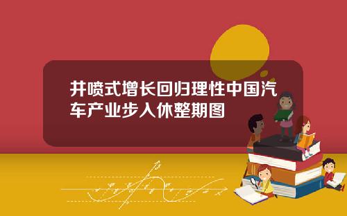 井喷式增长回归理性中国汽车产业步入休整期图