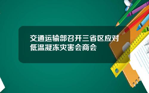 交通运输部召开三省区应对低温凝冻灾害会商会