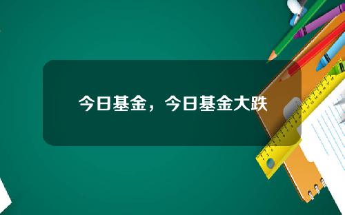 今日基金，今日基金大跌