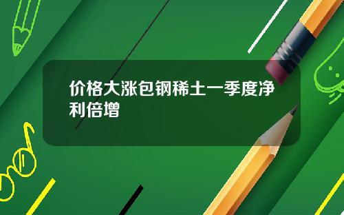 价格大涨包钢稀土一季度净利倍增