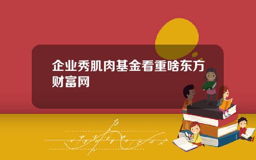 企业秀肌肉基金看重啥东方财富网