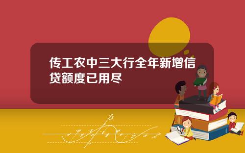 传工农中三大行全年新增信贷额度已用尽