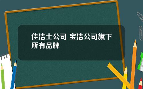 佳洁士公司 宝洁公司旗下所有品牌