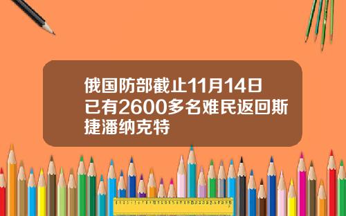 俄国防部截止11月14日已有2600多名难民返回斯捷潘纳克特