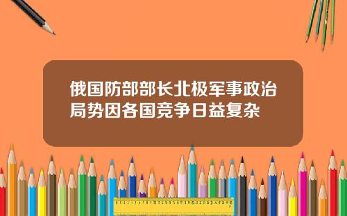俄国防部部长北极军事政治局势因各国竞争日益复杂