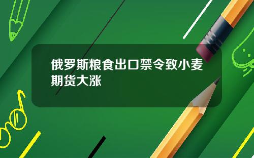 俄罗斯粮食出口禁令致小麦期货大涨
