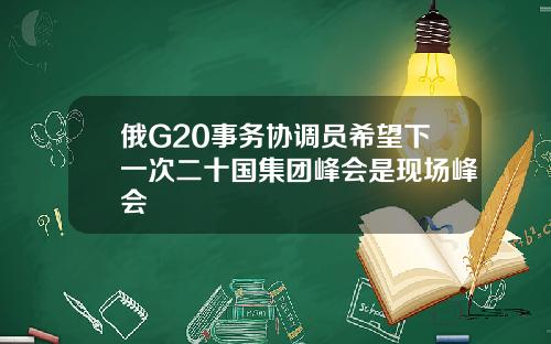 俄G20事务协调员希望下一次二十国集团峰会是现场峰会