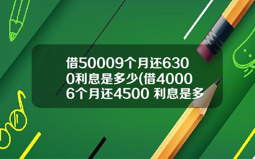 借50009个月还6300利息是多少(借4000 6个月还4500 利息是多少)_1