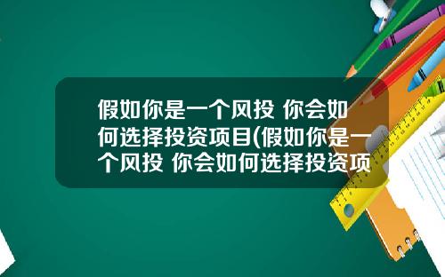 假如你是一个风投 你会如何选择投资项目(假如你是一个风投 你会如何选择投资项目呢)