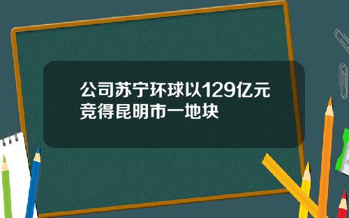 公司苏宁环球以129亿元竞得昆明市一地块