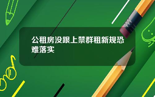 公租房没跟上禁群租新规恐难落实