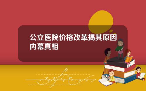 公立医院价格改革揭其原因内幕真相