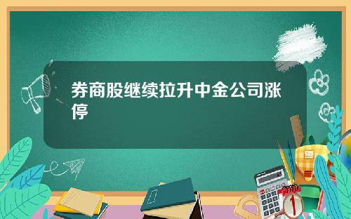 券商股继续拉升中金公司涨停
