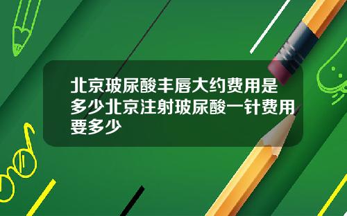 北京玻尿酸丰唇大约费用是多少北京注射玻尿酸一针费用要多少