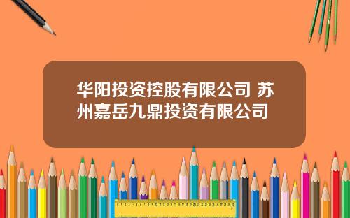 华阳投资控股有限公司 苏州嘉岳九鼎投资有限公司