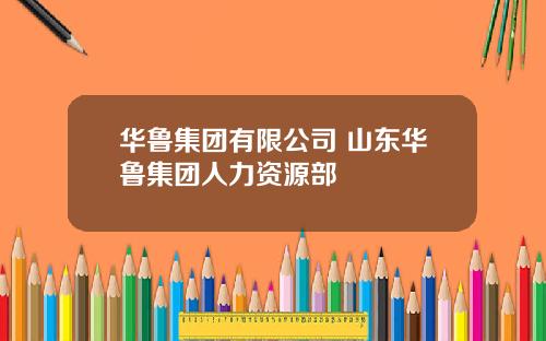 华鲁集团有限公司 山东华鲁集团人力资源部