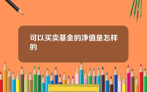 可以买卖基金的净值是怎样的