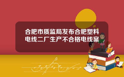 合肥市质监局发布合肥塑料电线二厂生产不合格电线案