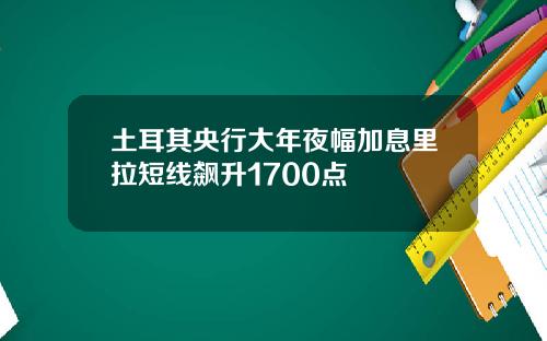土耳其央行大年夜幅加息里拉短线飙升1700点