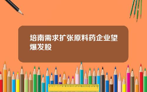 培南需求扩张原料药企业望爆发股
