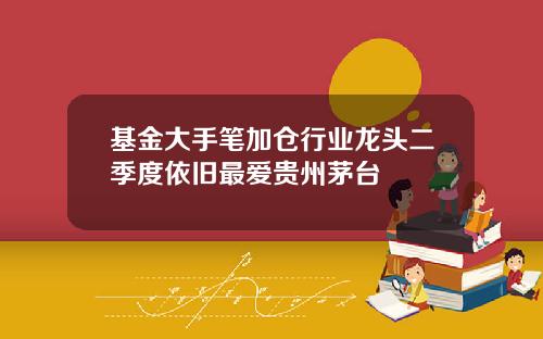 基金大手笔加仓行业龙头二季度依旧最爱贵州茅台
