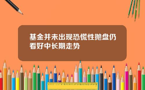 基金并未出现恐慌性抛盘仍看好中长期走势