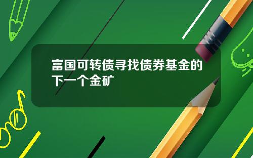 富国可转债寻找债券基金的下一个金矿