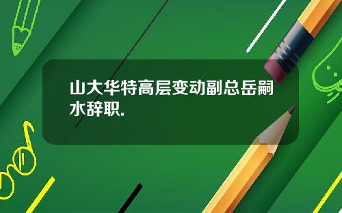 山大华特高层变动副总岳嗣水辞职.
