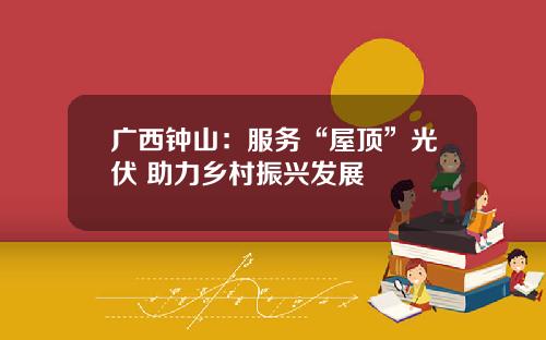 广西钟山：服务“屋顶”光伏 助力乡村振兴发展