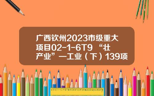 广西钦州2023市级重大项目02-1-6T9 “壮产业”—工业（下）139项