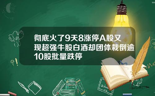 彻底火了9天8涨停A股又现超强牛股白酒却团体栽倒逾10股批量跌停