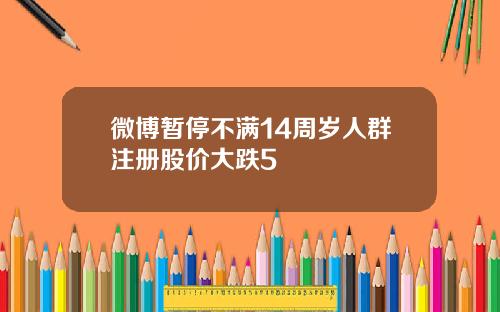 微博暂停不满14周岁人群注册股价大跌5
