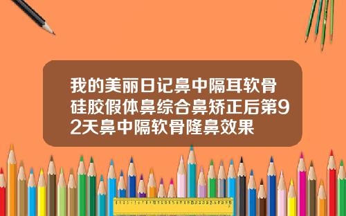 我的美丽日记鼻中隔耳软骨硅胶假体鼻综合鼻矫正后第92天鼻中隔软骨隆鼻效果