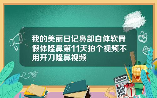 我的美丽日记鼻部自体软骨假体隆鼻第11天拍个视频不用开刀隆鼻视频