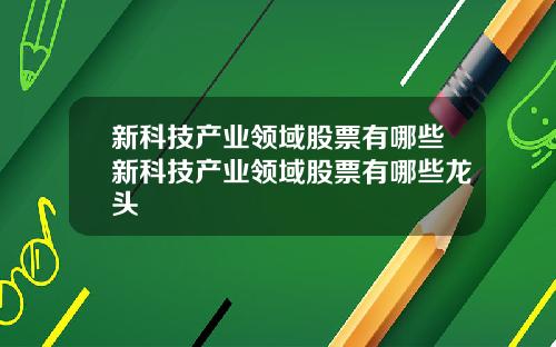 新科技产业领域股票有哪些新科技产业领域股票有哪些龙头