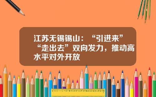 江苏无锡锡山：“引进来”“走出去”双向发力，推动高水平对外开放