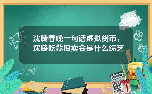 沈腾春晚一句话虚拟货币，沈腾吃蒜拍卖会是什么综艺