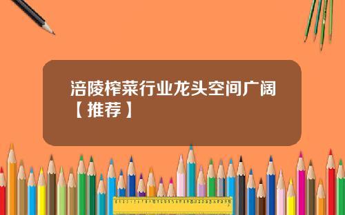 涪陵榨菜行业龙头空间广阔【推荐】
