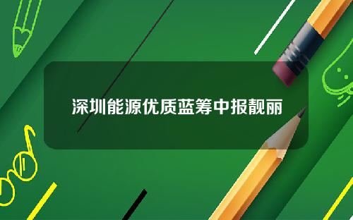 深圳能源优质蓝筹中报靓丽