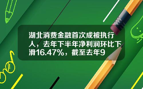 湖北消费金融首次成被执行人，去年下半年净利润环比下滑16.47%，截至去年9月资产负债率达86%