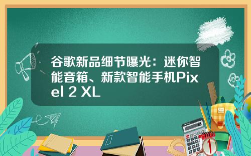 谷歌新品细节曝光：迷你智能音箱、新款智能手机Pixel 2 XL
