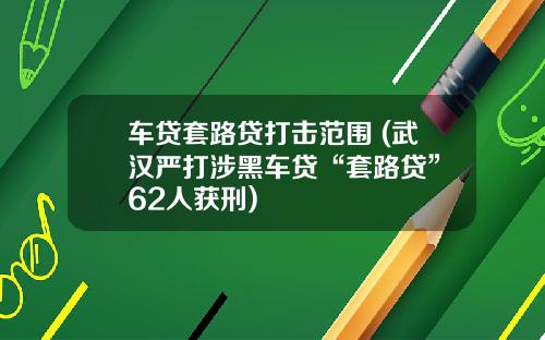 车贷套路贷打击范围 (武汉严打涉黑车贷“套路贷” 62人获刑)