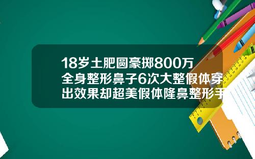 18岁土肥圆豪掷800万全身整形鼻子6次大整假体穿出效果却超美假体隆鼻整形手术一般多少钱
