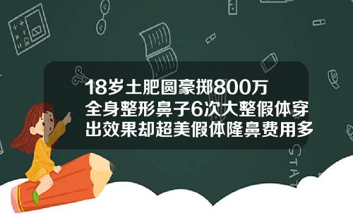 18岁土肥圆豪掷800万全身整形鼻子6次大整假体穿出效果却超美假体隆鼻费用多少钱一次