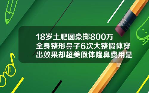 18岁土肥圆豪掷800万全身整形鼻子6次大整假体穿出效果却超美假体隆鼻费用是多少钱