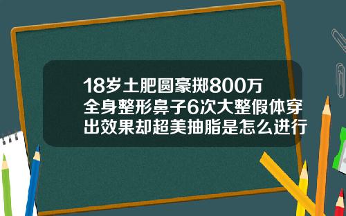 18岁土肥圆豪掷800万全身整形鼻子6次大整假体穿出效果却超美抽脂是怎么进行的图片