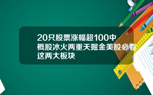 20只股票涨幅超100中概股冰火两重天掘金美股必看这两大板块