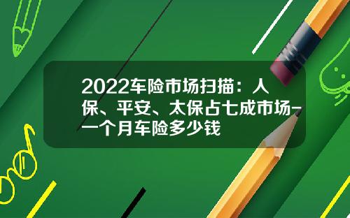 2022车险市场扫描：人保、平安、太保占七成市场-一个月车险多少钱