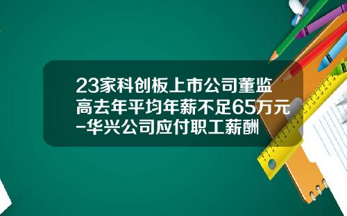 23家科创板上市公司董监高去年平均年薪不足65万元-华兴公司应付职工薪酬