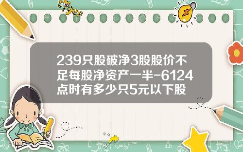 239只股破净3股股价不足每股净资产一半-6124点时有多少只5元以下股